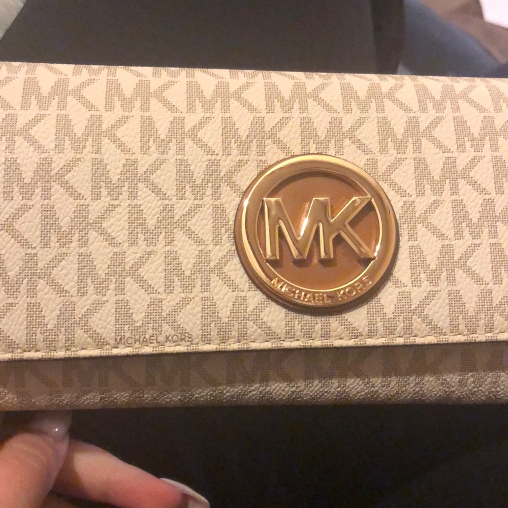 Michael Kors White Logo Wallet